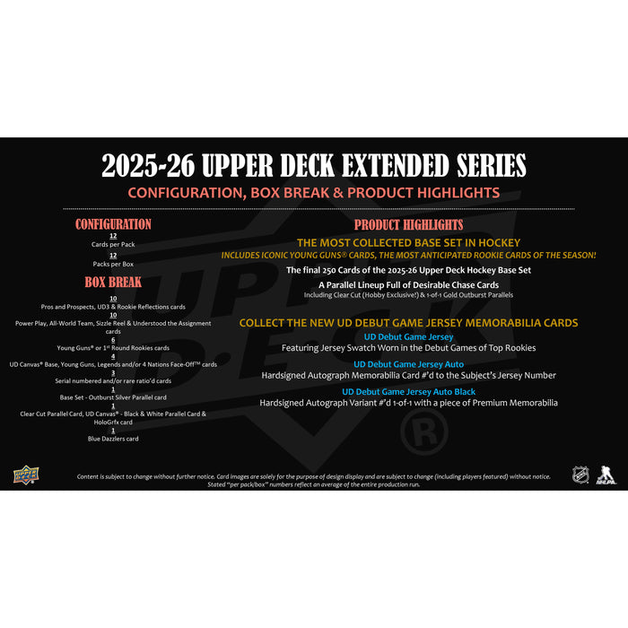 2025-26 Upper Deck Extended Series Hobby Box
